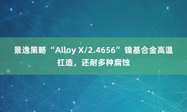 景逸策略 “Alloy X/2.4656” 镍基合金高温扛造，还耐多种腐蚀
