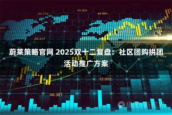 蔚莱策略官网 2025双十二复盘：社区团购拼团活动推广方案